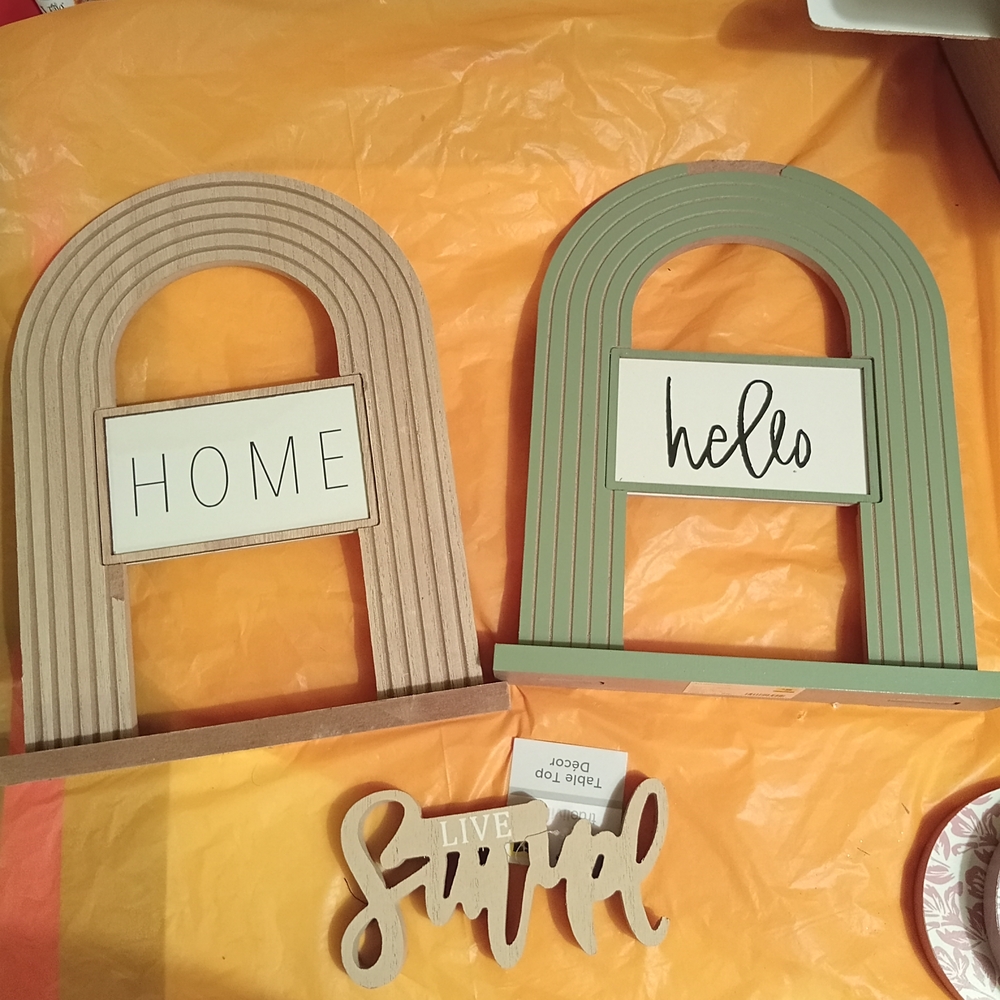 Set of Two Arched Wall Signs - Home and Hello